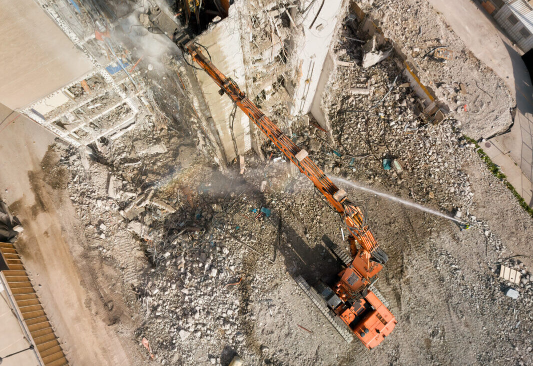 June 12, 2019: Demolition and Construction Site at the Deacon at the University of Cincinnati. Trinitas