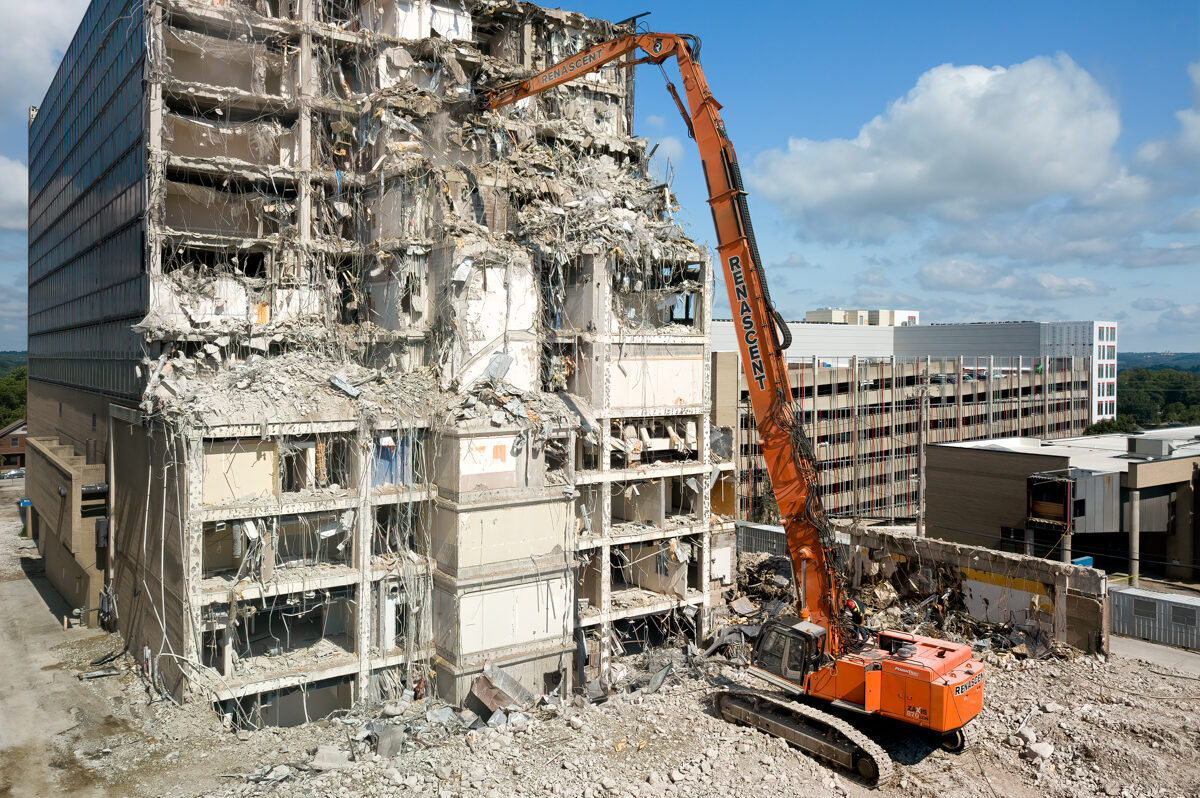 June 21, 2019: Demolition and Construction Site at the Deacon at the University of Cincinnati. Trinitas